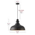 thumbnail image 7 of Aiwen Matte Black Dome Pendant Light, Rustic Dining Room Light Fixture with Rivet Shade, 20 inch, 7 of 7