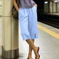thumbnail image 4 of Luvrsol Capris for Women Wide Leg Capri Pants Buttery Soft Stretch Casual Lounge Cropped Trousers S-2XL, 4 of 9