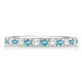 thumbnail image 2 of Diamond and Blue Topaz Ring Anniversary Band 14k White Gold (0.32ct), 2 of 4