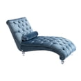 thumbnail image 3 of Zechuan Curved Lounge Chaise sofa, Accent Chair Sofa with Acrylic Leg, Blue, 3 of 9