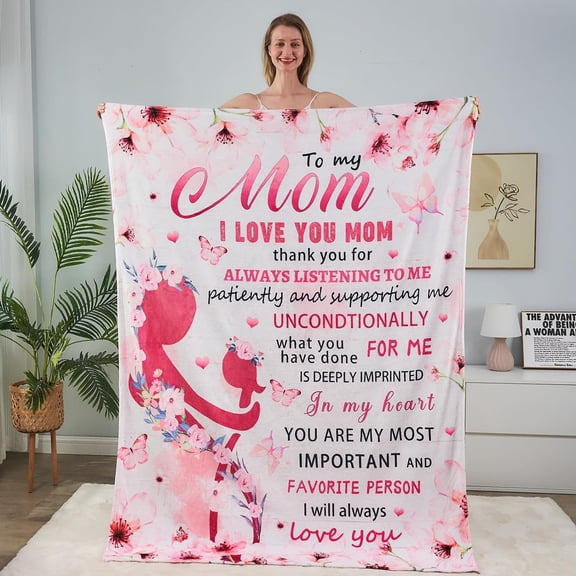 New Mom Gifts,Gifts for New Mom,Mom Gifts,Birthday Gifts for Mom, Daily Affirmations Mother Blanket 50"x60"