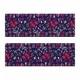 thumbnail image 2 of Leaves Bench Cushion Set of 2, Bamboo and Flowers Oriental Art Inspirations on Dark Indigo Toned Background, Standard Size Foam Pad and Decorative Cover, Multicolor, by Ambesonne, 2 of 4