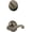 Antique Pewter, variant on Schlage F59 FLA 605 LH Flair Interior Left-Handed Lever with Deadbolt, Bright Brass (Interior Half Only)