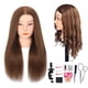 thumbnail image 1 of Opini- Cabeza de maniquí con cabello humano 100% real Cabeza de maniquí de cosmetología para practicar peinados Cabeza de mu&amp;nti, 1 of 7