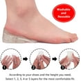 thumbnail image 3 of Plantillas ajustables de aumento de altura de 5 capas, inserciones de cojín de talón de silicona para hombres y mujeres, inserciones de gel para levantar el talón para discrepancias en la longitu, 3 of 5