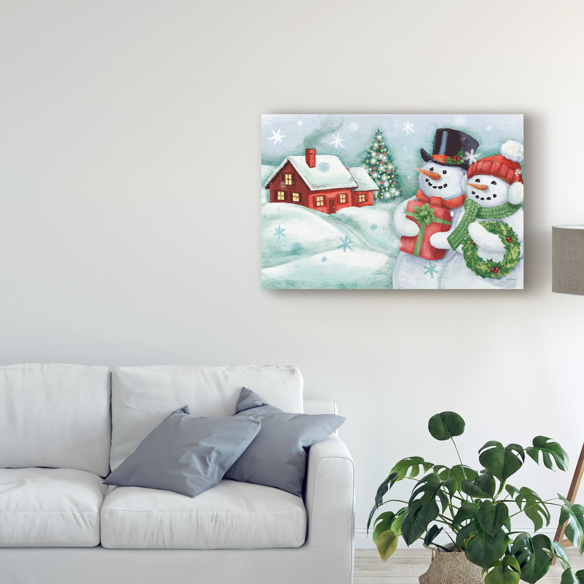 Trademark Fine Art 'Classic Snowmen II' Canvas Art by Mary Urban