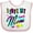 White and Pink, variant on Inktastic I Love My Mom 80s Retro Style Boys or Girls Baby Bib