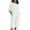 White, variant on Karight Womens Plus Size Capri Sets 2 Piece Outfits Summer Cotton Linen 3/4 Sleeve Side Slit Tops Cropped Pants with Pockets