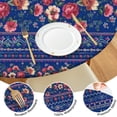 thumbnail image 4 of Pioneer Flower Floral Print Pattern Round Fitted Tablecloth with Elastic Edge,Dining Table Cover Waterproof,Outdoor Round Tablecloth for Camping,Dining,Indoor and Outdoor, 4 of 7