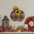thumbnail image 2 of Northlight Pumpkin and Sunflower Plaid 2-D Fall Harvest Wall Decoration - 14" - Red and Beige, 2 of 4