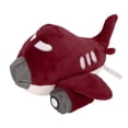 thumbnail image 1 of Juguete chirriante para perros de peluche, resistente a las mordeduras, limpieza de dientes, juguete interactivo para masticar con forma de avión, color morado, 1 of 5
