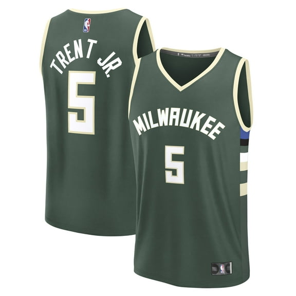 Men's Fanatics Gary Trent Jr. Hunter Green Milwaukee Bucks Fast Break Replica Player Jersey - Icon Edition
