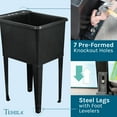thumbnail image 3 of TEHILA Space Saver 16 Gallon Black Utility Sink with Stainless Finish Faucet & Side-Sprayer, 3 of 9