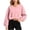 Pink, variant on TGSLY Women's Cropped Sweatshirts Lightweight V Neck Balloon Long Sleeve Tops Oversized Casual Solid Color Crop Pullovers L