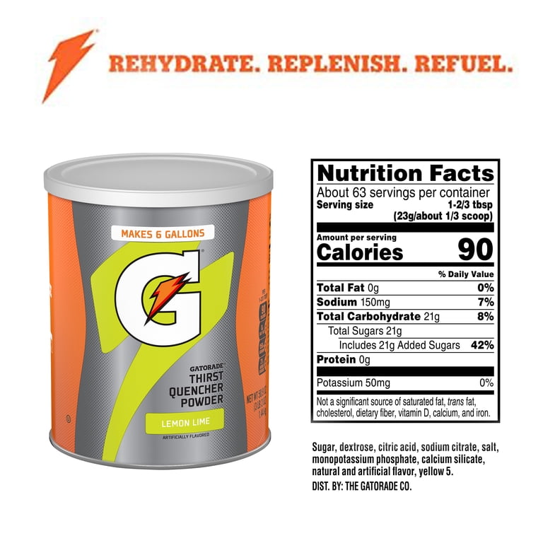 Gatorade Thirst Quencher Lemon Lime Powder, 50.9 oz, 3 Pack photo 3