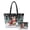 Cat Christmas Print, variant on Christmas Tabby Cat Quilted Tote Bag Set 2 Piece for Women, Matching Cosmetic Pouch Padded Shoulder Bag with Large Capacity, Ideal for Holiday, Gift for Ladies