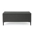 thumbnail image 2 of Outdoor Rattan Storage Bin - Patio & Poolside Storage - Holds Pool Toys & Aquatic Gear - Weather Resistant Resin Wicker - Gray, 2 of 9