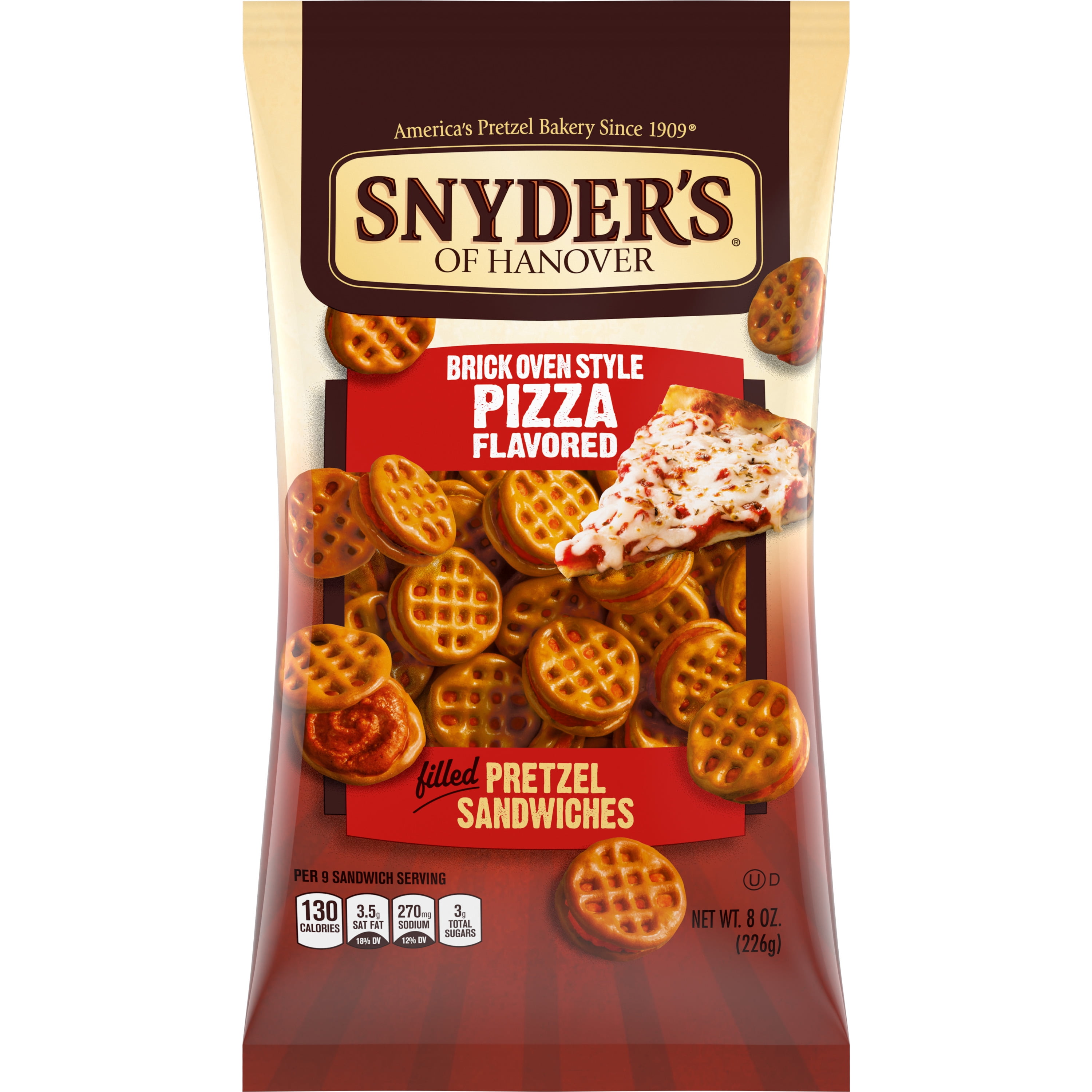 Snyder's of Hanover Brick Oven Style Pizza Pretzel Sandwiches, 8 Oz