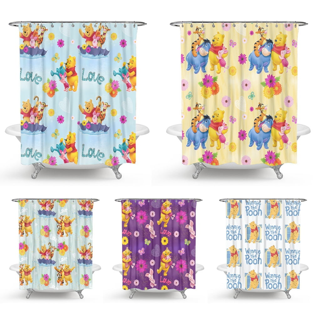 Winnie the Pooh 60x72 Inch Shower Curtain Modern Waterproof Bath