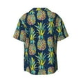 thumbnail image 7 of Picia Colorful Pineapples Men's Linen Shirts Short Sleeve Cuban Beach Shirts Casual Shirts Button Down Shirt for Men Beach Summer Wedding Shirt-Large, 7 of 7