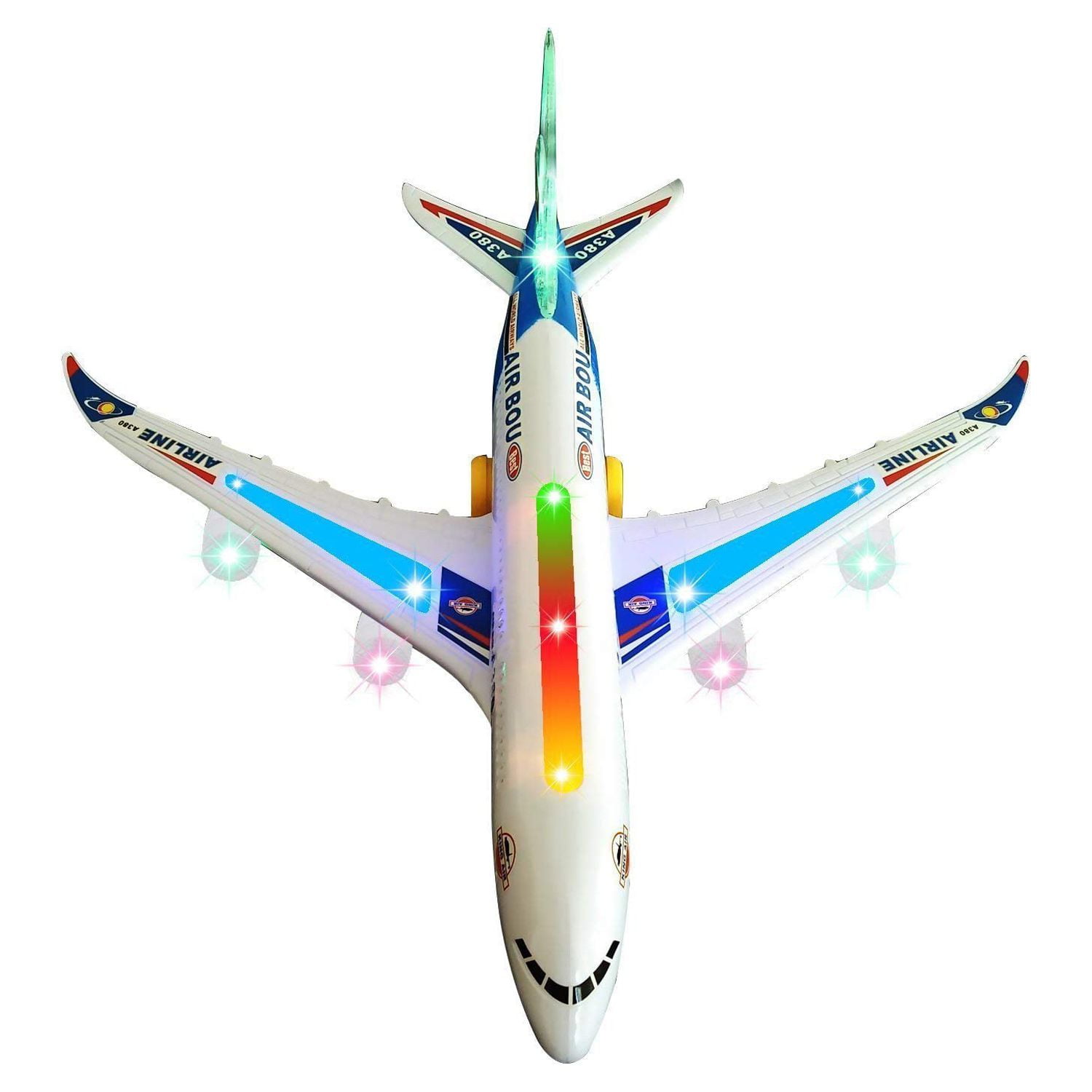 PlayWorld Aviator Action! Airbus Plane With Flashing Lights and Sounds - Blue
