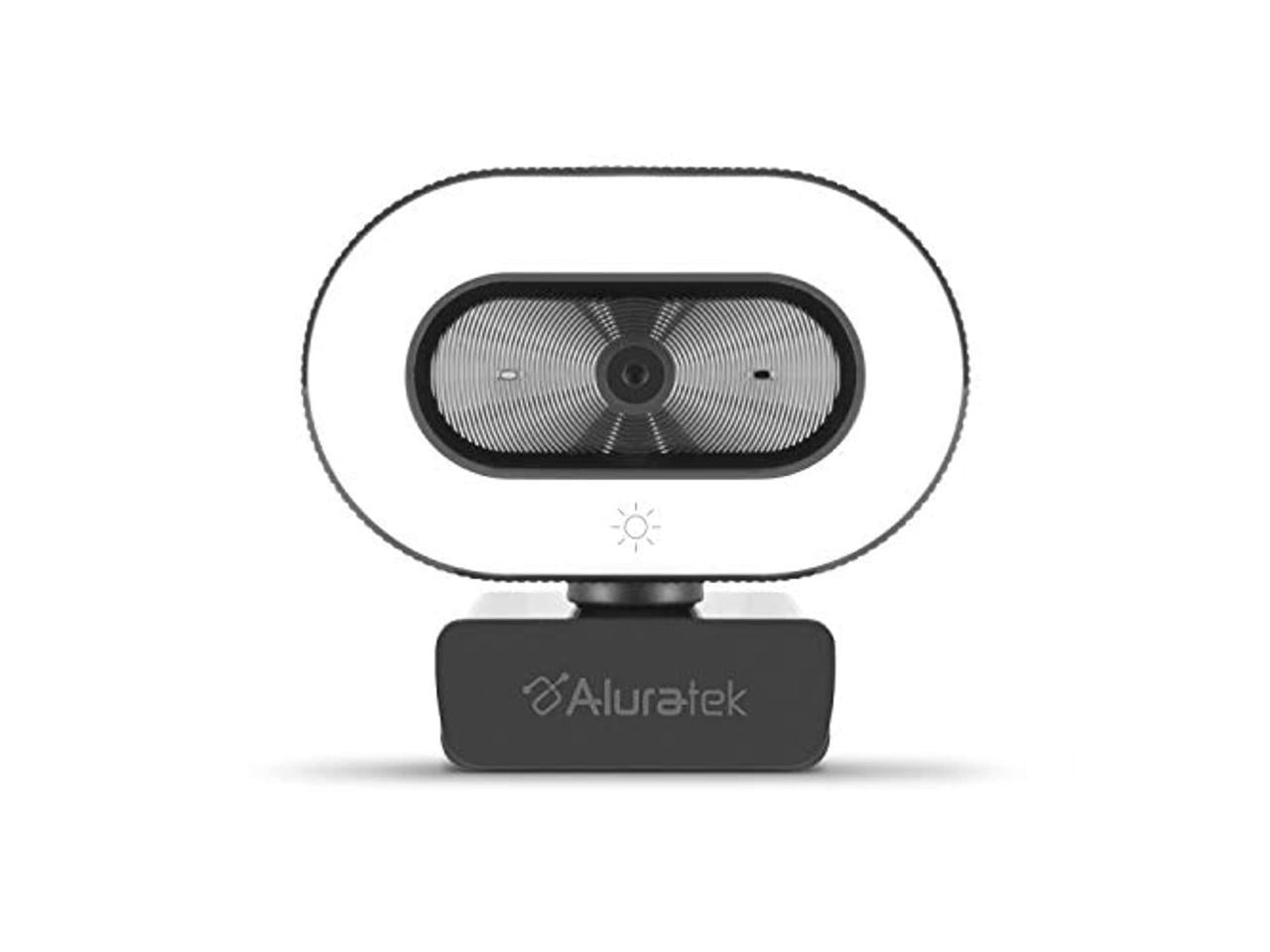 Aluratek 1080P USB Webcam w/Adjustable Lighting, Autofocus & Dual Mics
