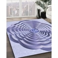 thumbnail image 3 of Ahgly Company Machine Washable Indoor Round Transitional Slate Blue Area Rugs, 5' Round, 3 of 7