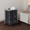 thumbnail image 6 of Topeakmart 20 Drawers Rolling Storage Cart Bin Organizer on Wheels Scrapbook Paper Office School Organizer, Black, 6 of 14