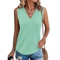 thumbnail image 2 of Women V Neck Tank Tops Casual Summer Loose Fit Sleeveless Shirts Blouse, 2 of 4