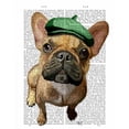thumbnail image 2 of Fab Funky 15x18 Gold Ornate Wood Framed with Double Matting Museum Art Print Titled - Brown French Bulldog with Green Hat, 2 of 4