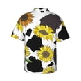 thumbnail image 3 of Balery Sunflowers Country Print Men's Hawaiian Shirts Short Sleeve Beach Shirt Relaxed Fit Vacation Button Down Shirts-Small, 3 of 9