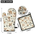 thumbnail image 6 of Cartoon Corgi Dog and Footprints Kitchen Oven Mitt and Pot Holder Sets 4 Pcs for Baking, Cooking and Grilling, Heat Resistant Up To 392 °F, 6 of 7