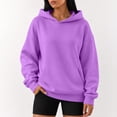 thumbnail image 5 of Womens Oversized Hoodies Sweatshirts Fall Long Sleeve Kangaroo Pocket Drop Shoulder Sweater XL, 5 of 6