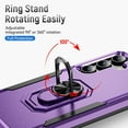 thumbnail image 3 of Hybrid Rugged Case for Samsung Galaxy A16 5G/4G Phone, Military Grade Heavy Duty Shockproof Rotatable Magnetic Ring Holder Kickstand Armor Dual Layer Cover for Galaxy A16 5G/4G, Purple/Black, 3 of 10