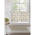 thumbnail image 3 of Gray Beige Floral Half Window Curtains 24 Inches Long, Spring Modern Botanical Flowers Blossom Window Treatment Curtain Drapes, Short Curtains Tiers for Kitchen Over Sink, 27.5"x24", 2 Panels, 3 of 7