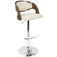 thumbnail image 2 of LumiSource Pino Bar Stool, Chrome/Walnut/Cream, 2 of 8