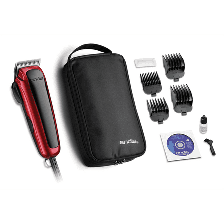 Andis Animal Groom Perfect Adjustable Blade Pet Clipper Kit, Red and Black, 10