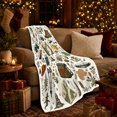 thumbnail image 3 of Hiking Adventure Essential Gear Scattered Pattern Whimsical Hand-Drawn, Peaceful Mountain Lake Scene, Warm Flannel Blanket for Cabin and Lodge, Outdoor Lovers Christmas Gift, Festive Home Decor, 3 of 9