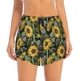 thumbnail image 2 of Daiia Sunflowers Pattern Women's 2 in 1 Running Shorts - Lightweight Athletic Workout Gym Yoga Shorts Liner with Phone Pockets-Medium, 2 of 7