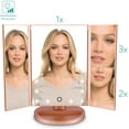 thumbnail image 2 of Led Cosmetic Mirror Foldable Standing Mirror - Illuminated Make-Up Mirror Make-Up Mirror 2-Fold 3-Fold Magnifying Mirror - In Rose Gold, 2 of 7