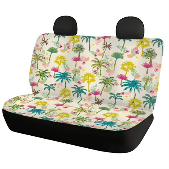 Uourmeti Car Seat Covers Auto Decor Polyester, Compatible with Vehicle Seats Auto Interior, for Truck Cars, Palm Tree Floral Pattern
