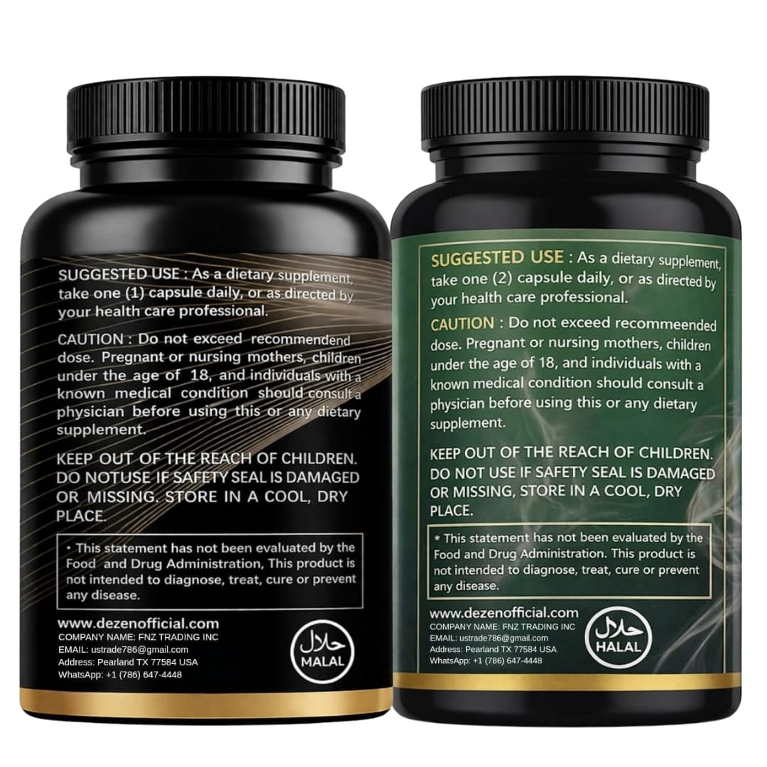 Premium Shilajit & Sea Moss Capsules Combo Pack with Ashwagandha, Turmeric, Black Seed Oil, Irish Sea Moss Blend, 30 Servings