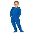 thumbnail image 3 of Footed Pajamas - Brilliant Blue Toddler Hoodie Fleece One Piece - Toddler - Medium (Fits 3'0 - 3'3"), 3 of 5