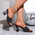 thumbnail image 5 of Wensltd High Heels for Women Summer Open Toe Elegant Dressy Walking Party Evening Heels Comfort Fashion Stylish Shoes Black, 5 of 9