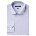 thumbnail image 1 of Andrew Marc Camisa de vestir con botones a cuadros micro para hombre, Púrpura, 14-14.5, 1 of 1