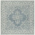 thumbnail image 2 of SAFAVIEH Micro-Loop Marina Floral Bordered Wool Area Rug, Blue/Light Blue, 5' x 5' Square, 2 of 7