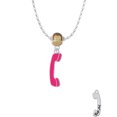 thumbnail image 2 of Delight Jewelry Hot Pink Telephone Mia Monkey Charm Necklace, 2 of 4
