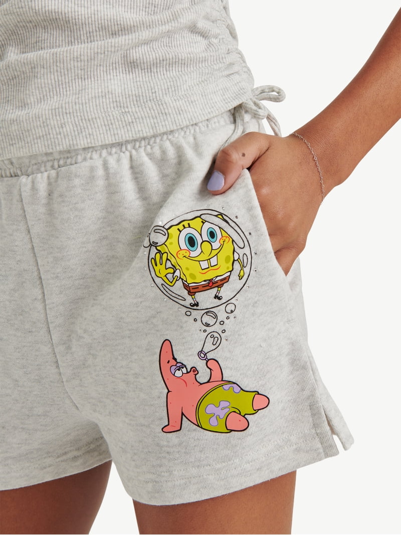 Spongebob X Justice Girls French Terry Short, Sizes XS - XLP
