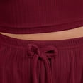 thumbnail image 7 of Gkeoshab Nightgowns for Women Women Camisole Long Trousers Jacquard Pajama Set Lightweight Blended Fabric Summer Casual Sleepwear Loungewear Wine M, 7 of 7