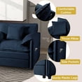 thumbnail image 5 of Oversized Chenille Loveseat Sofa, Modular 2-Seater Cloud Couch, Deep Seat Comfy Sofa with Pillow Arms for Living Room, DIY Combination, Blue, 5 of 10
